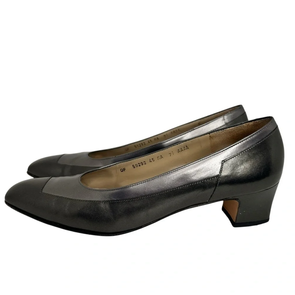 Salvatore Ferragamo Elegant Gray Women's Shoes Size 7.5 AAAA